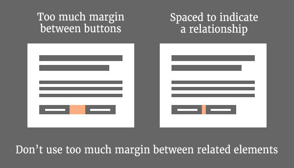 Don't use too much margin between related elements
